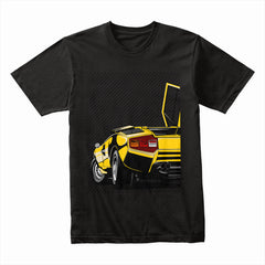 Countach Rear Legend T-Shirt — Retro Yellow Supercar Edition