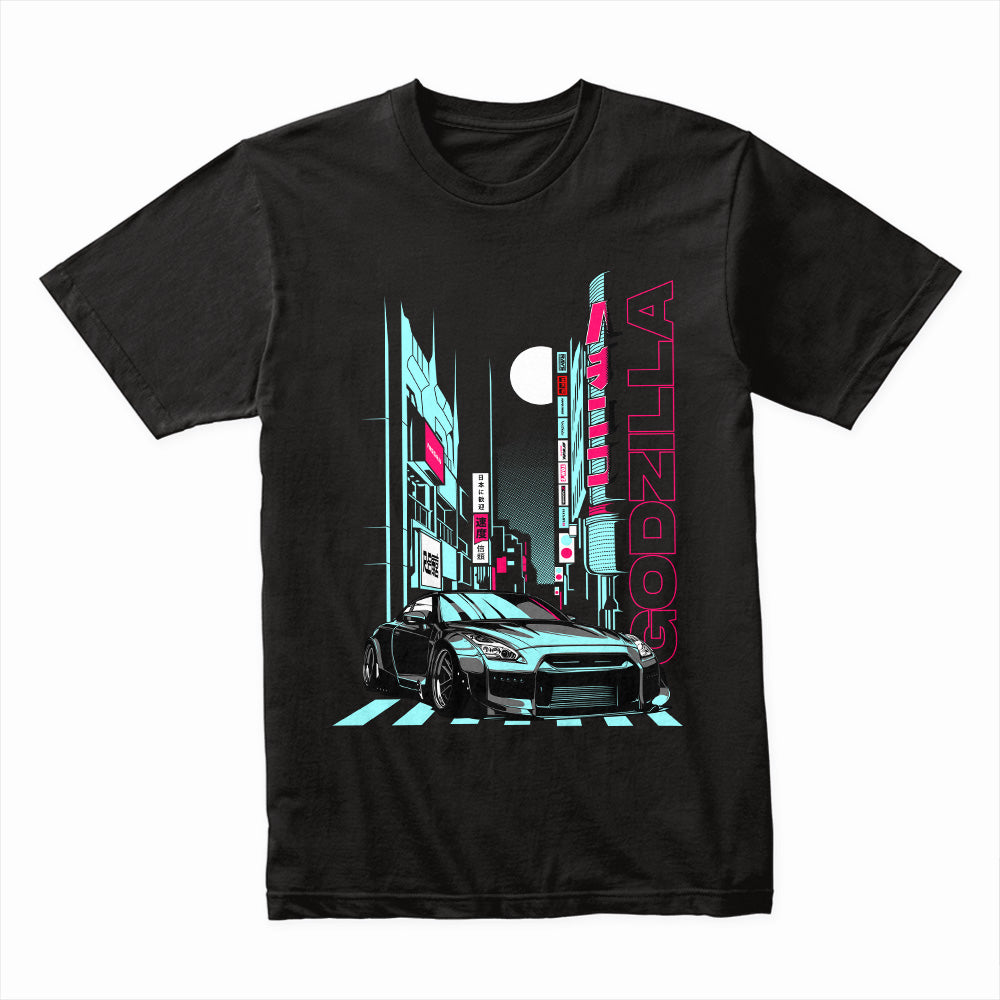 Neon Godzilla Street T-Shirt — GT-R Midnight City Edition