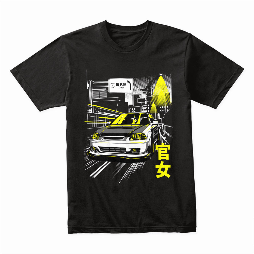 Tokyo Loop Night Run T-Shirt — Civic Street Racer Edition