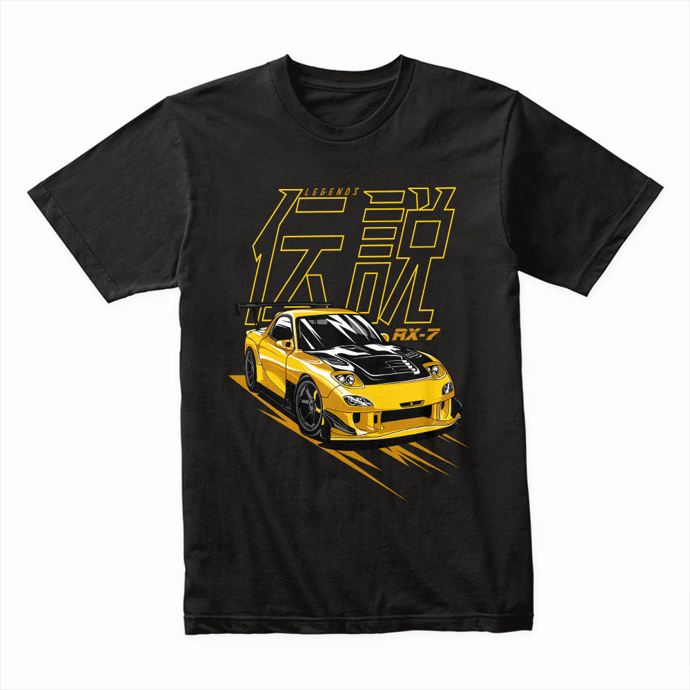 RX-7 Rotary Legends — Yellow Drift King T-Shirt