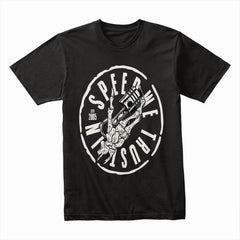 In Speed We Trust — Piston Skull Garage T-Shirt