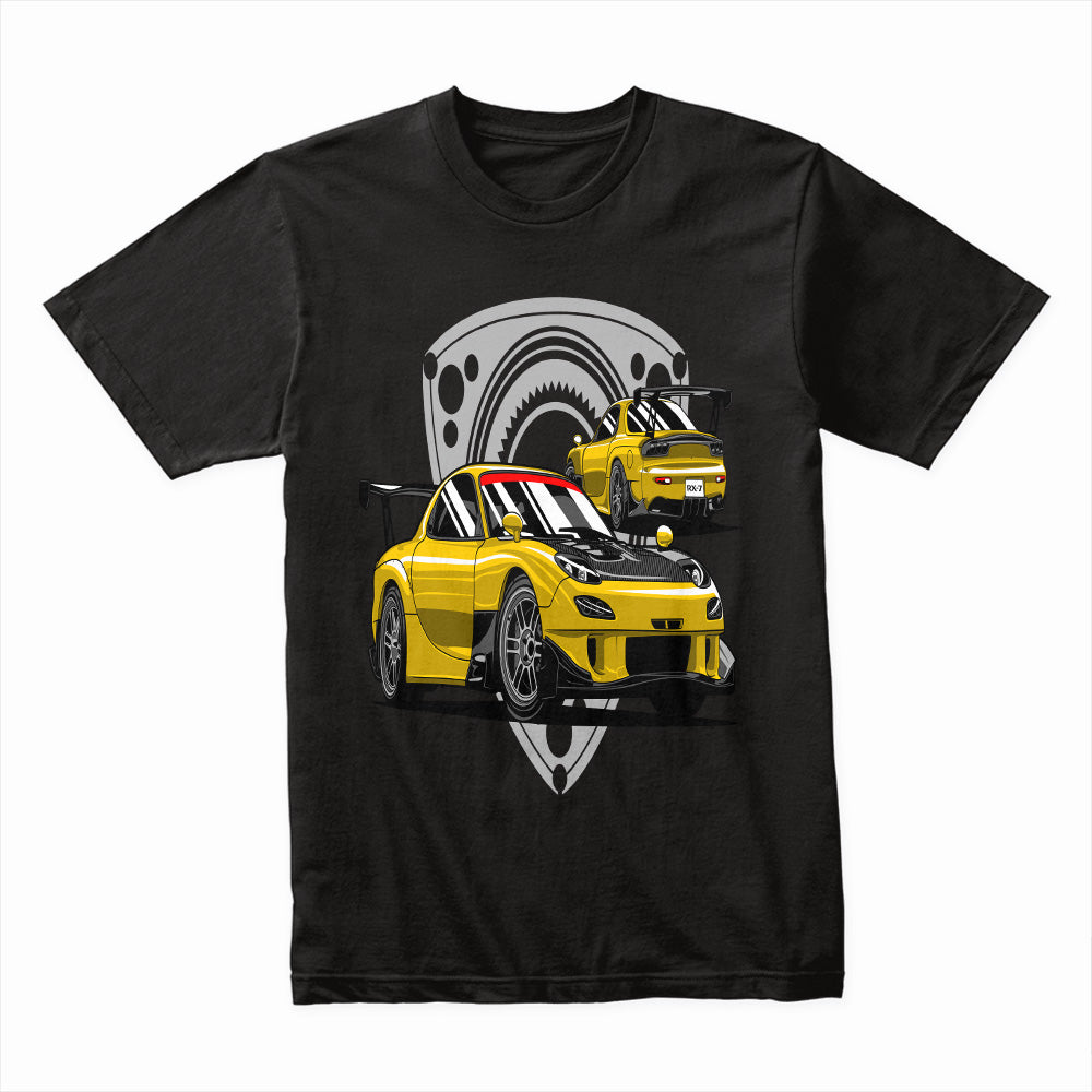 Yellow Turbo RX7 Legends – JDM Rotary Power T-Shirt