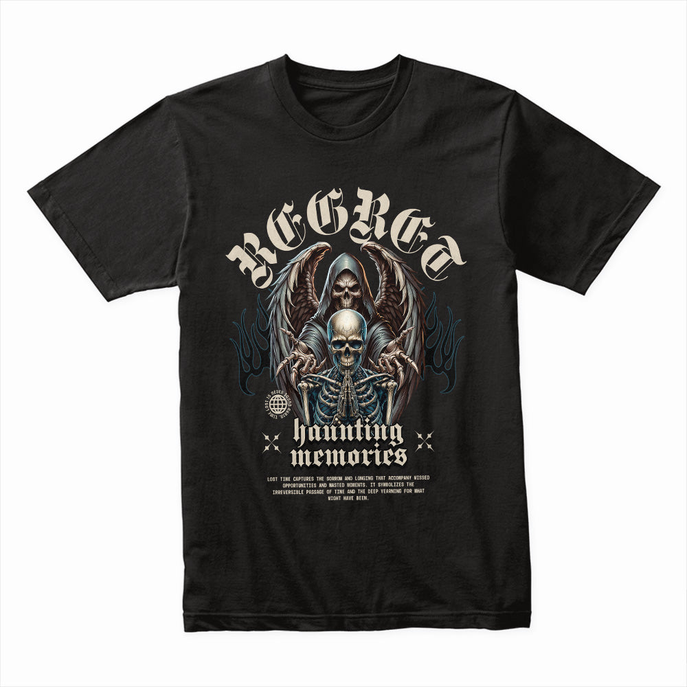 Regret’s Shadow: Haunting Memories Skull Tee