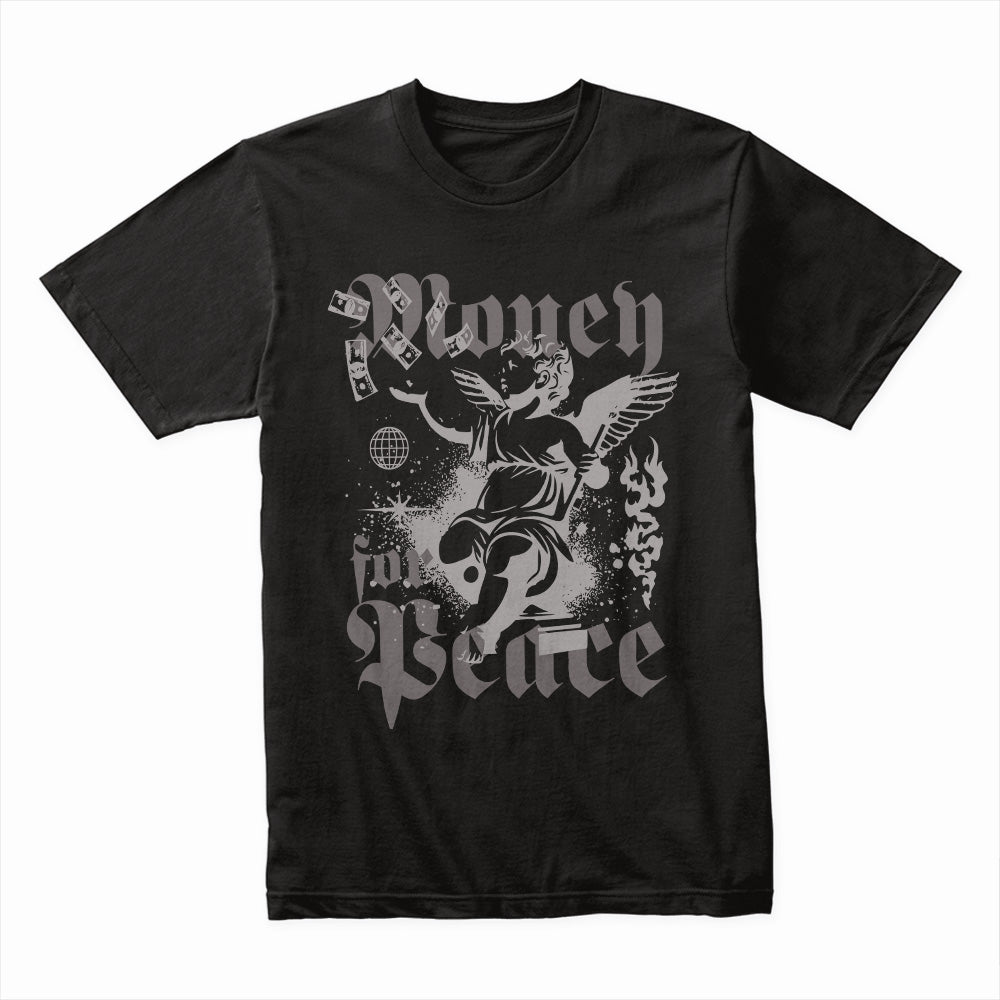 Celestial Hustle: Money & Peace Angel Tee