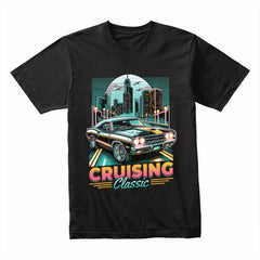 Cruising Legends: Retro Ride Cityscape Tee