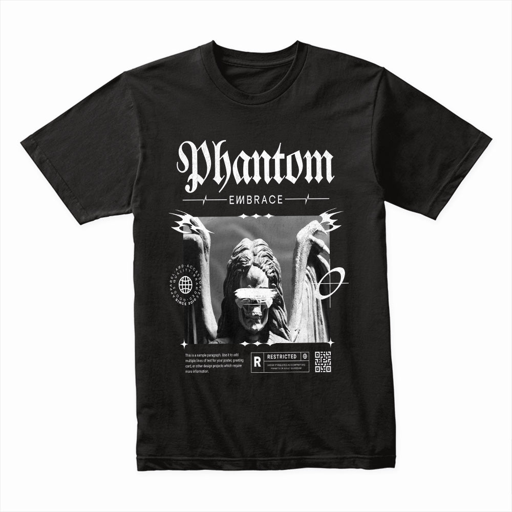 Phantom Embrace: Dark Aesthetic Streetwear Tee
