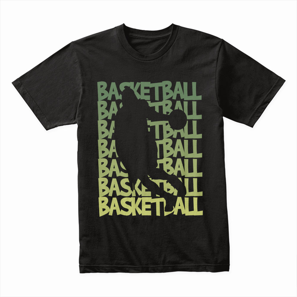 Shadow Slam: Repeated Basketball Graphic Tee