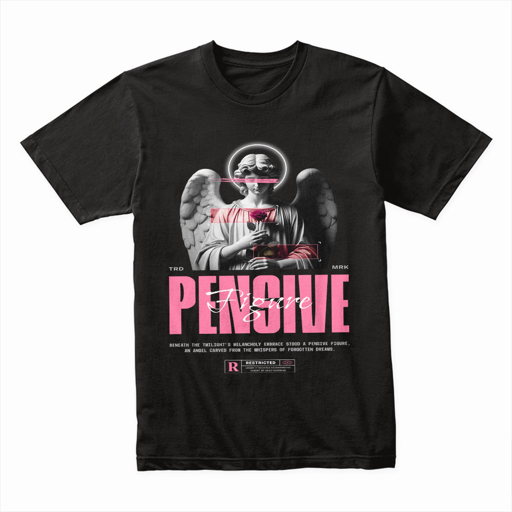Twilight Reverie: Pensive Figure Angel Tee