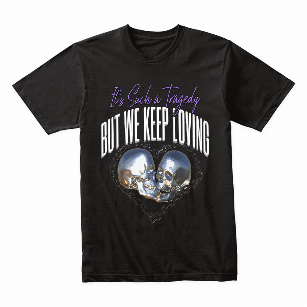 Tragic Devotion: Eternal Love Skull Tee