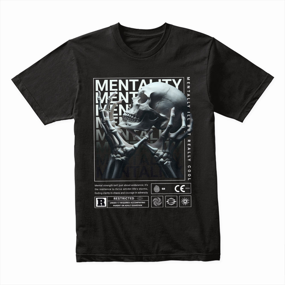 Grim Resilience: Mentality Skull Street Tee