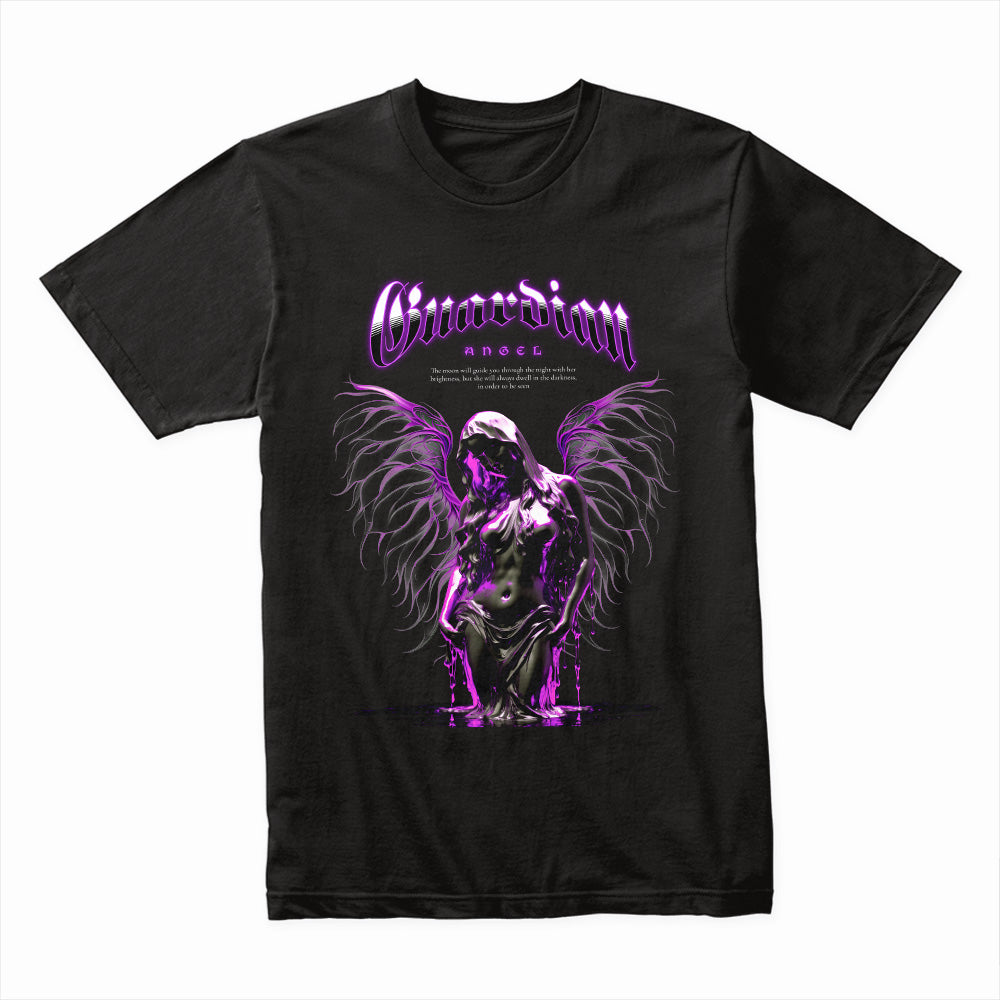 Shadowlight Guardian: Neon Angel Streetwear Tee