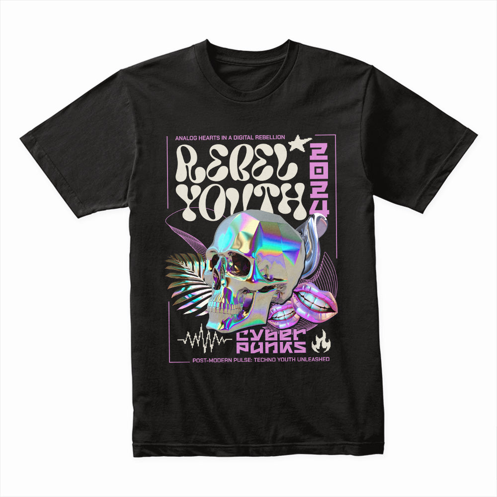 Neon Anarchy: Rebel Youth Cyberpunk Tee