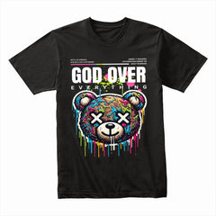 Divine Drip: God Over Everything Graffiti Bear Tee