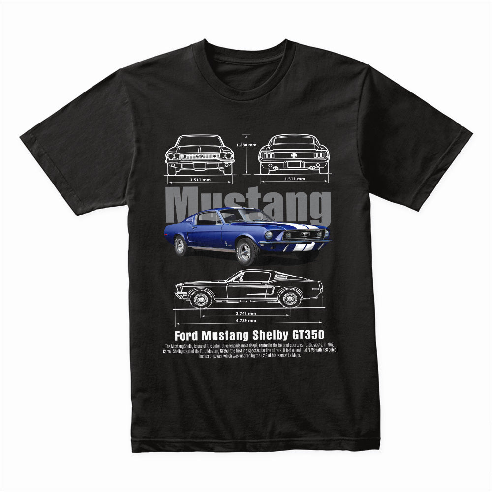 Ford Mustang Shelby GT350 Blueprint Edition | Classic Muscle Car T-Shirt