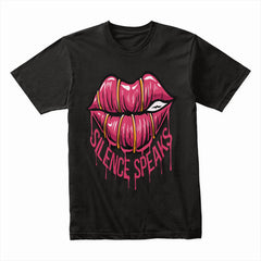 Silence Speaks: Bold Lips Statement Tee