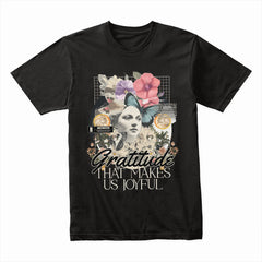 Gratitude Bloom: Joyful Mind Collage Tee