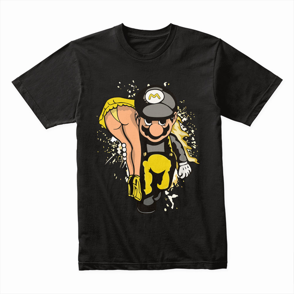 Retro Mischief: Bold Mario Parody Tee