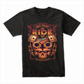 Just Enjoy the Ride and Wind - Bold Biker Skull T-Shirt