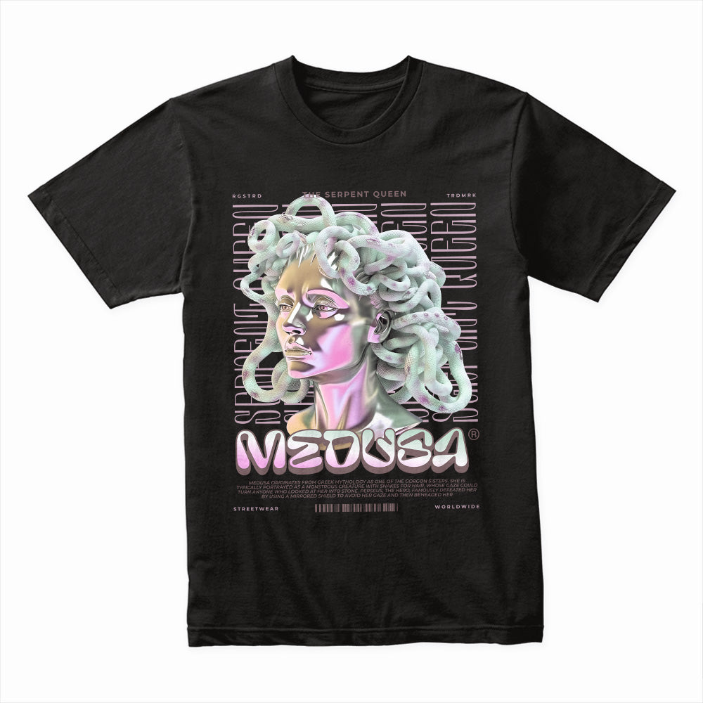 Serpent Queen: Neon Medusa Streetwear Tee