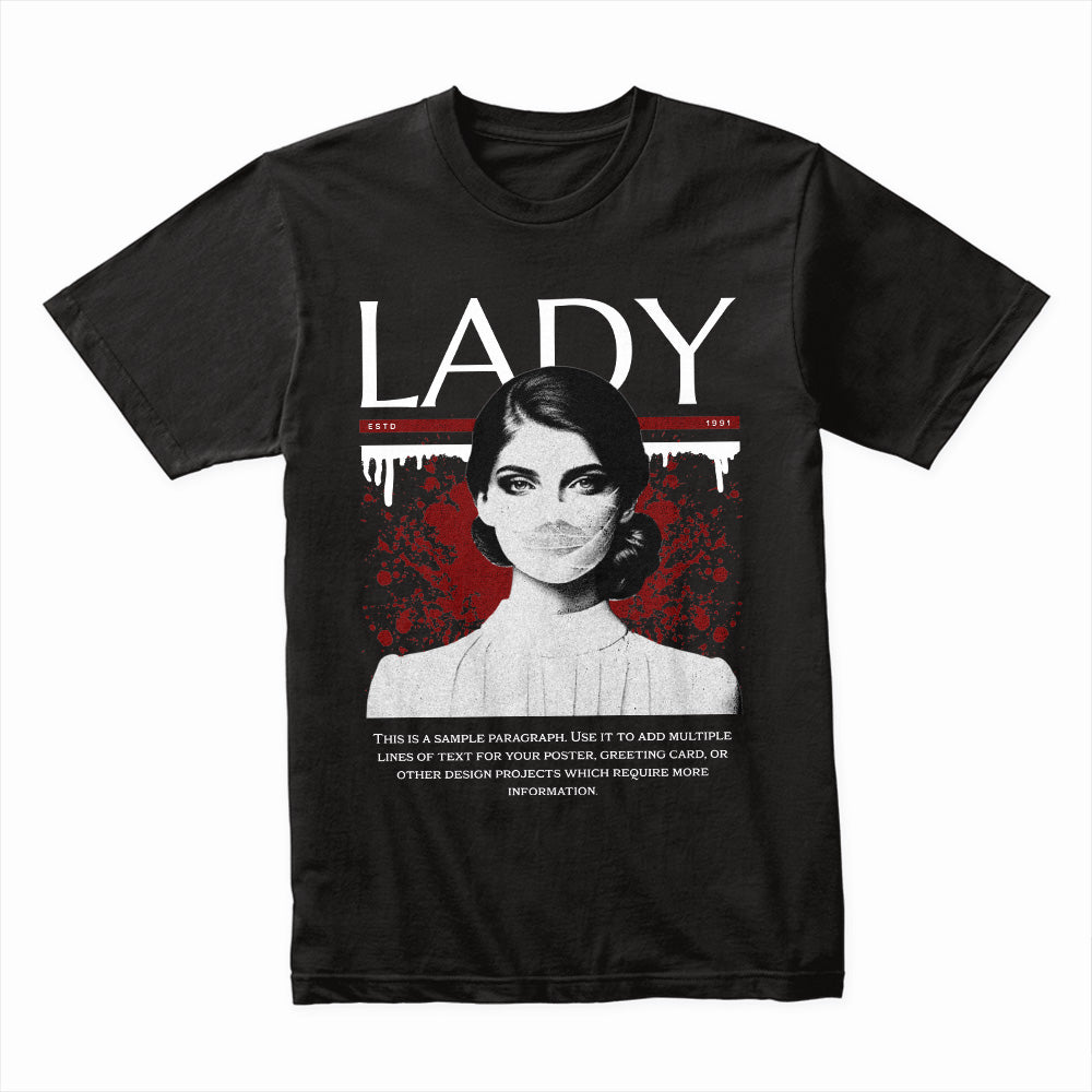 Masked Elegance: Gothic Lady Statement Tee
