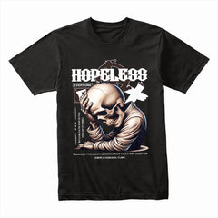 Echoes of Resilience: 'Hopeless' Skull Reflection Tee