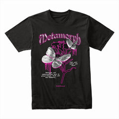 Metamorph Flight: Silver Butterflies of Transformation Tee
