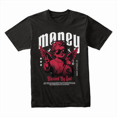 Heavenly Hustle: Blessed Money Angel Tee