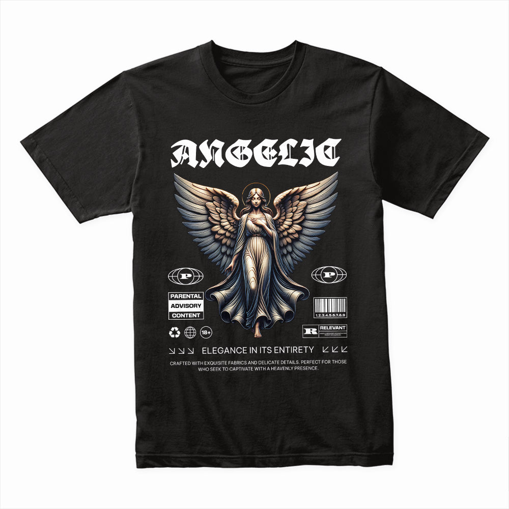 Celestial Vogue: Angelic Elegance Tee