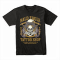 Bald Eagle Tattoo Shop – Classic Americana Biker T-Shirt