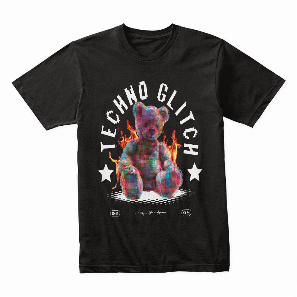 Techno Glitch: Burnt Reality Bear Tee
