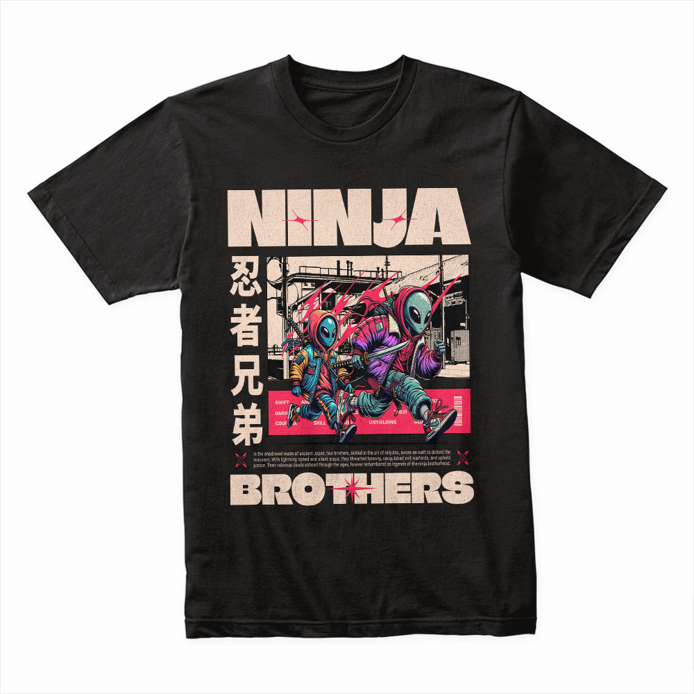 Cyber Ninja Brothers: Urban Shadows Sci-Fi Graphic Tee
