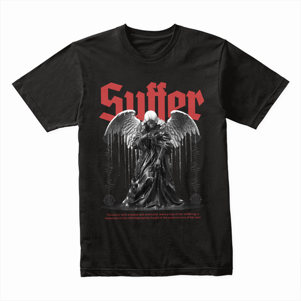 Crimson Agony: Fallen Angel Suffer Tee
