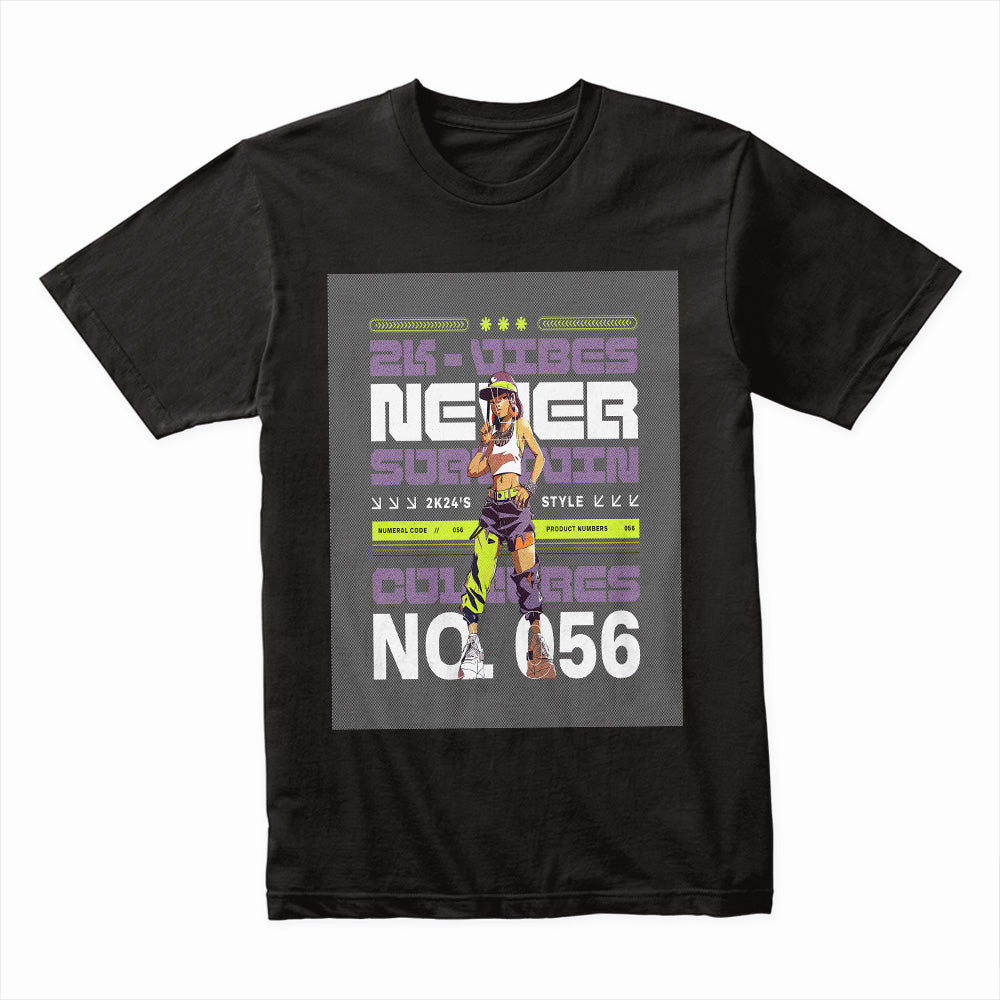 Cyber Neon Vibes: Never Subdue Streetwear Tee