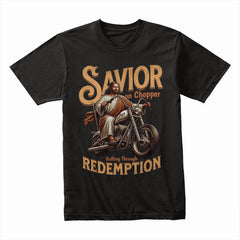 Savior on Chopper T-Shirt – Rolling Through Redemption
