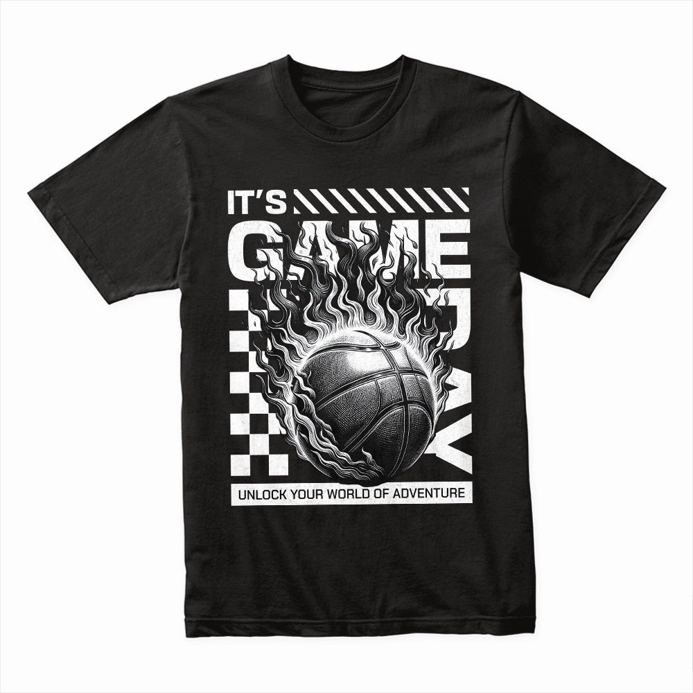 Game Day Ignition: Flaming Basketball Power Tee