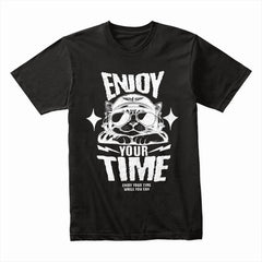 Enjoy Your Time" Aviator Cat Graphic Tee