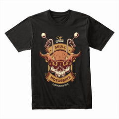 Skull Motorbike: Flame Rider Est. 2022 Graphic Tee