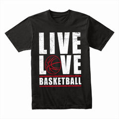 Hoops Heartbeat: Live Love Basketball Tee