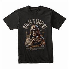 Wealth’s Shadows: Grim Fortune Tee