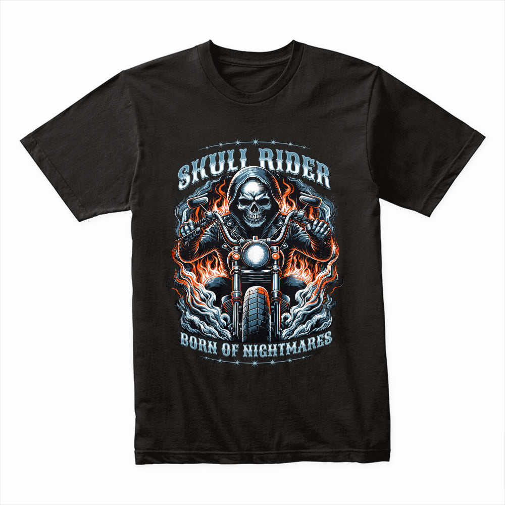 Skull Rider Biker T-Shirt – Born of Nightmares, Built for Speed