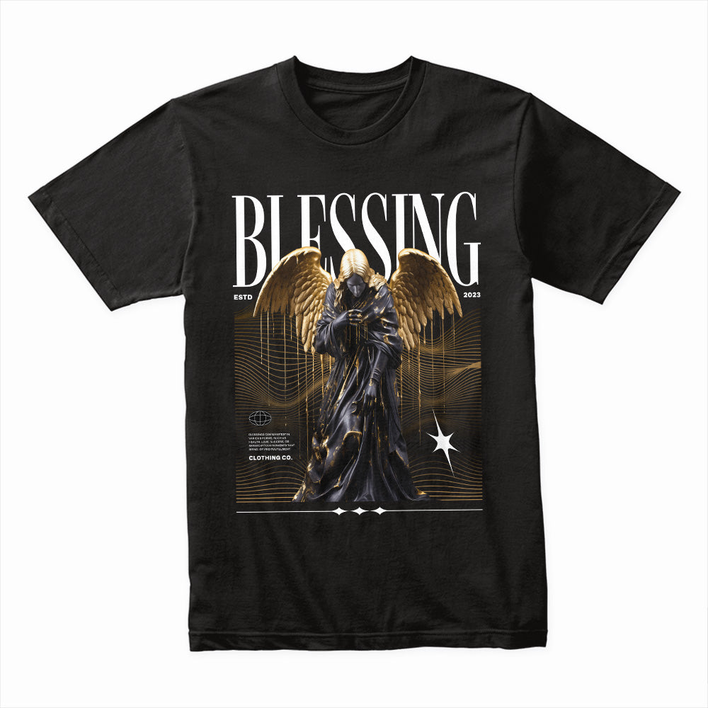 Divine Aura: Golden Blessing Angel Tee