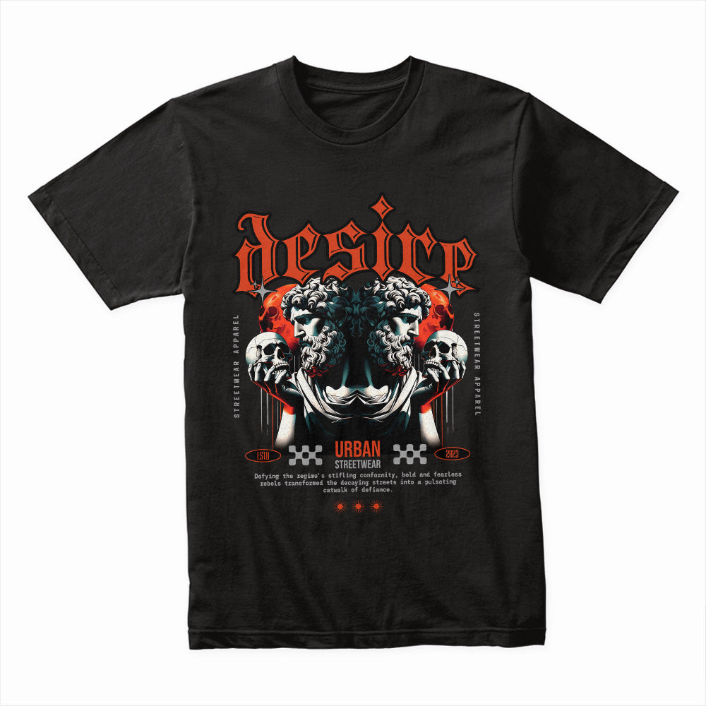 Desire Rebellion: Urban Gothic Streetwear Tee