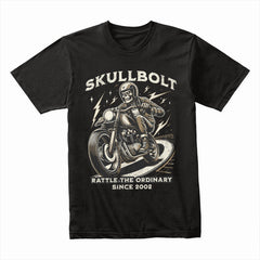Skullbolt Biker T-Shirt – Rattle the Ordinary, Ride the Thunder