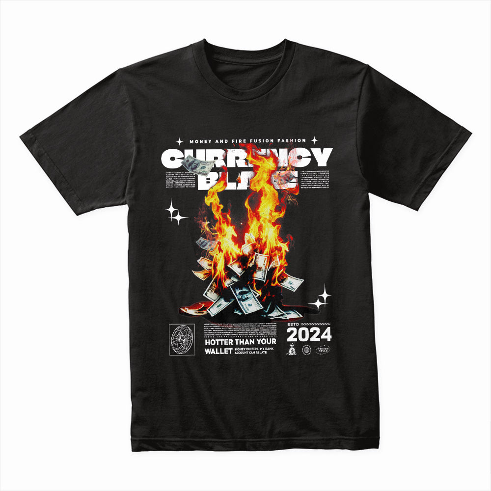 Currency Blaze" Money & Fire Fusion Tee