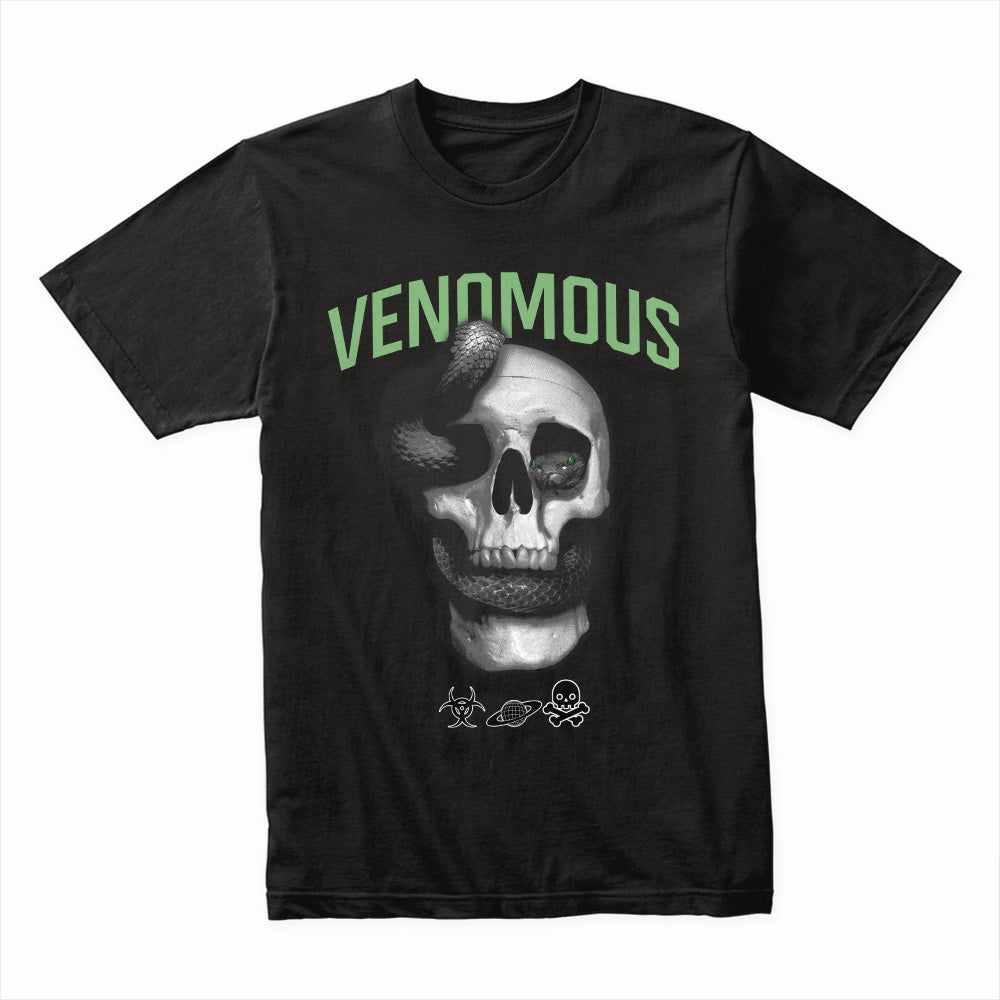 Venomous Embrace: Serpent & Skull Strike Tee