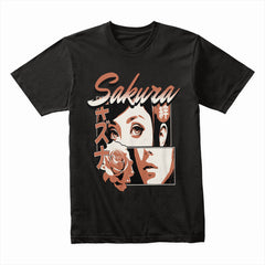 Blossom Noir: Sakura Retro Manga Tee