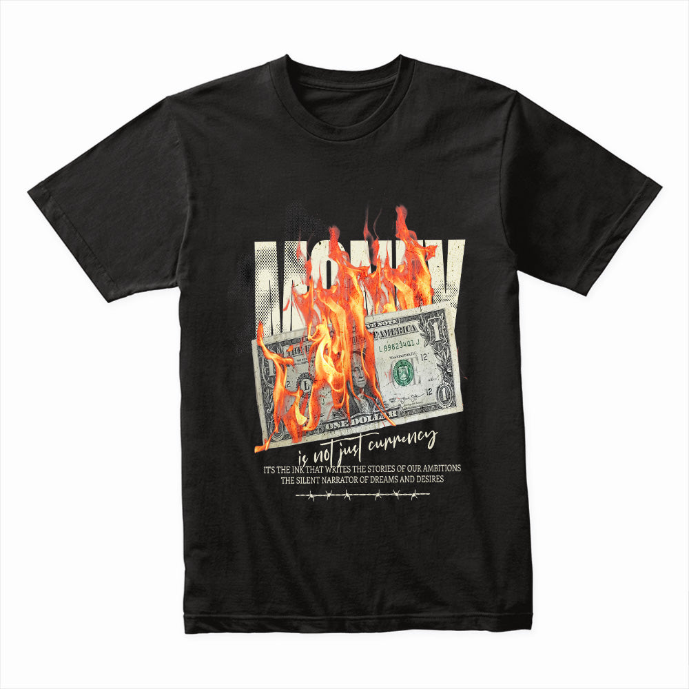 Burning Ambition: Money on Fire Statement Tee