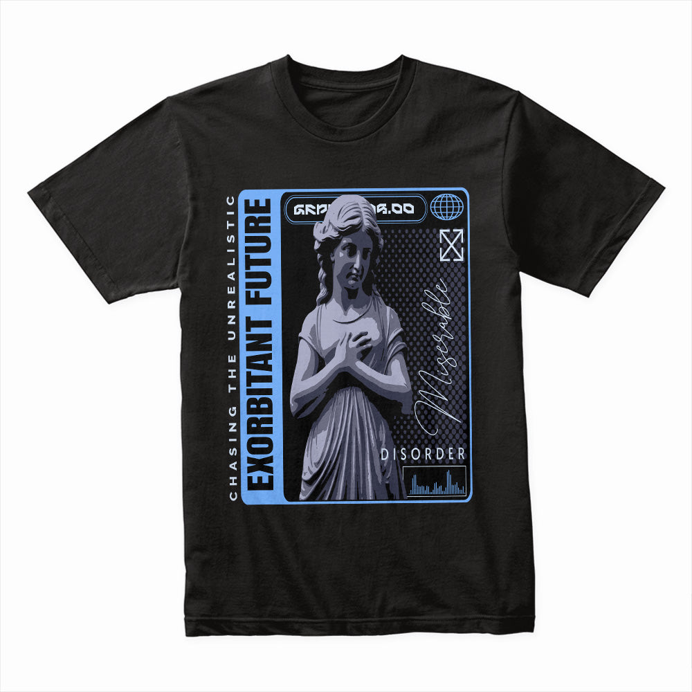 Digital Despair: “Exorbitant Future” Gothic Glitch Tee