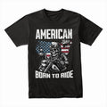 American Biker – Born to Ride Patriotic Skull T-Shirt