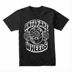 Anti Fake Wheels Car Enthusiast T-Shirt – Authentic Rims Only Edition